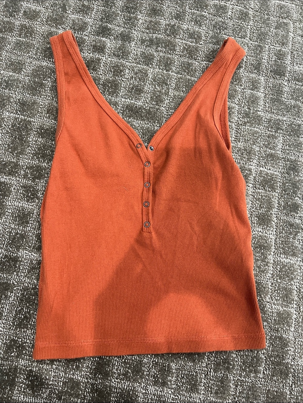 Abercrombie & Fitch Ribbed Henley Tank Top - Orange